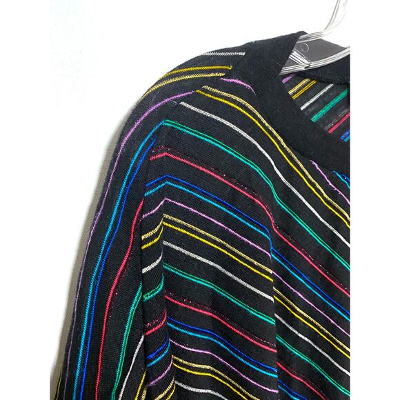 Vintage Its Pure Gould Sidney Gould Sweater Blouse Rainbow Striped Womens Small - Picture 3 of 6